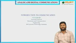 LEC02|Analog And Digital Communications | Introduction to  Communications  By Mr. V.  Shyam Babu