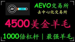 4500美金羊毛，100万交易拿5000美金羊毛，AEVO交易平台預交易功能【手把手教程】,提前交易還沒發布的幣，1000倍杠杆