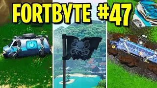 FORTBYTE #47 Location - Found between a Reboot Van, Pirate camp, and a Crashed Battlebus - Fortnite