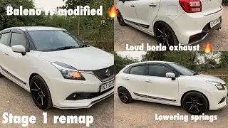Baleno rs modified | stage 1 remap | borla loud exhaust in baleno | lowering springs in baleno