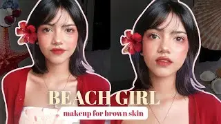 Soft Beach Girl Makeup for Brown Skin 🌊 Freckles, Glow & Summer Hair!