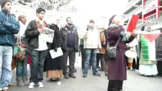 Free Gaza Demonstration in Leicester - Anna recites a poem by Darwish