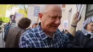 Me speaking up. Outside Westminster Magistrates Court. 20th April 2022.