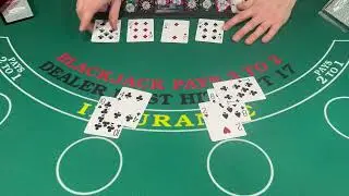 DOUBLE DECK BLACKJACK 🥶🥶RUNNING INTO ABIT OF A  DOUBLE DECK DISASTER THIS SESSION🥶🥶 #blackjack