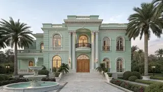 Luxury Mint Green Mansion  Royal European Villa Tour in 4K Dream House Design & Modern Palace I