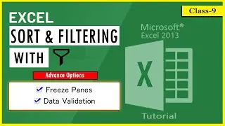 9 SORT FILTER FREEZE DATA VALIDATION  in MS Excel Tutorial in odia