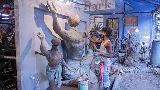 Big Durga Mata Idol making 2020 | eco-friendly Clay Durga Mata idol 2020