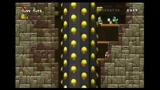 New Super Mario Bros Wii 6-Mid Castle all 3 stars coins NSMB