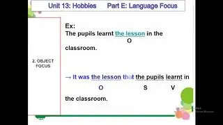 UNIT 13 - HOBBIES - E: LANGUAGE FOCUS - CLEFT SENTENCES (C&Acirc;U CHẺ)