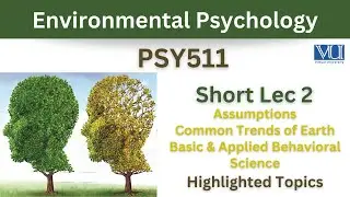 PSY511 Short Lecture 2_Environmental Psychology_Assumptions_Basic & Applied Behavioral Science