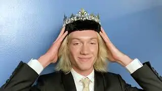 Silver Fleur-de-lis Crown With Black Fur Trim
