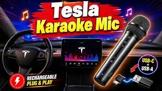 Best Karaoke Microphone for Tesla | Rechargeable Mic with USB-A & USB-C Plug & Play #tesla mic