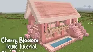 Minecraft Cherry Blossom House tutorial  (easy!)🌸
