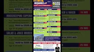 REQUIRED FOR MARK & SAVE HYPERMARKET DUBAI CLIENT INTERVIEW AT CHENNAI / KOLKOTA/SILIGURI/ BANGALORE
