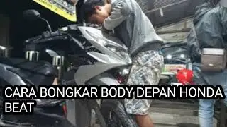 CARA BONGKAR BODY DEPAN HONDA BEAT DAN PASANG LAMPU LED RTD 4SISI+DEVIL BIRU
