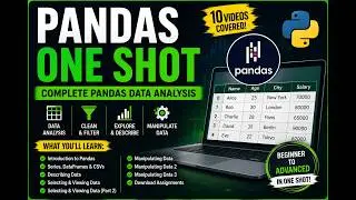 Pandas for Data Analysis in One Shot | Complete Pandas Tutorial for Beginners to Advanced | Python