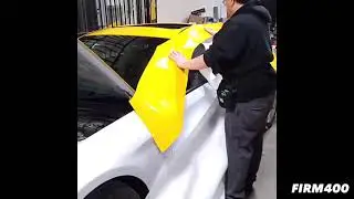 HYUNDAI GENESIS COUPE GLOSS DARK YELLOW AVERY VINYL WRAP COLOR CHANGE TIMELAPSE