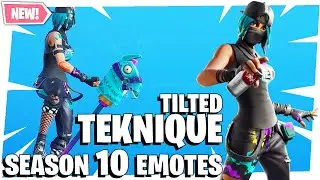 Fortnite TILTED TEKNIQUE Skin with LEAKED SEASON 10 EMOTES & DANCES SHOWCASE