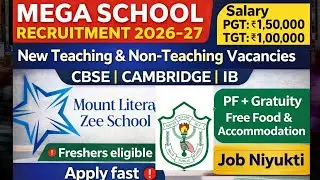 🔥 CBSE, IB & Cambridge Schools Recruitment 2026 | PGT ₹1.5 Lakh | TGT ₹1 Lakh | Latest Teaching Jobs