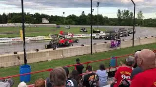 Super modifys with a sweet pace car at the Sandusky speedway