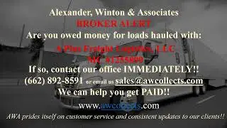 Broker Alert-A Plus Freight Logistics LLC -MC#1255899