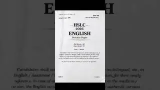 hslc english practice paper 2026| Class 10 english practice paper #seba #exam #english