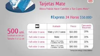 Tarjetas Mate