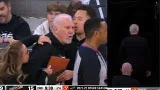 Gregg Popovich Tries to Punch the Ref in the FACE & Gets EJECTED vs Pelicans - Mar 18, 2022