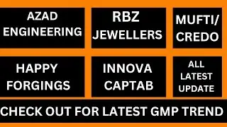 RBZ GMP*Mufti GMP*Innova Captab GMP*Azaad Enigieering GMP*Happy Forgings GMP*#investmentyogi
