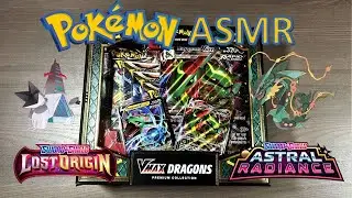 ASMR Opening Pokémon Card Packs | VMAX DRAGONS PREMIUM COLLECTION! (No Talking)