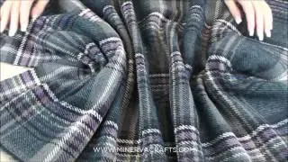 Italian Wool & Mohair Blend Heavy Coat Weight Check Dress Fabric