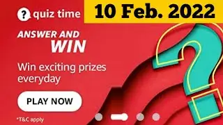Amazon Quiz Answers Today | Amazon Quiz Today | 10 February 2022