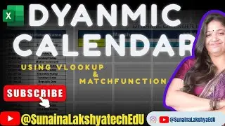 Dynamic Calendar in Excel | Automatic Date, Holiday & Sunday Highlight #sunainalakshyaedu #excel 