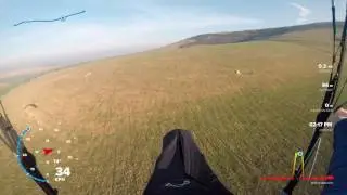 Paragliding Glide ratio test in no Wind.  Advance Iota Glider and Advance Lightness 2 Harness