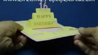 Simple Birthday Cake Pop Up Card Version 2