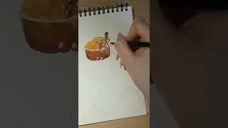 Рисуем глинтвейн акварелью / We draw mulled wine with watercolor  #акварель  #painting #аrt  #scetch