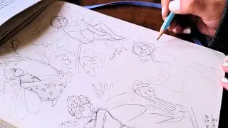 Relaxing ASMR Sketchbook Session - Flower Fairies | no music, no talking