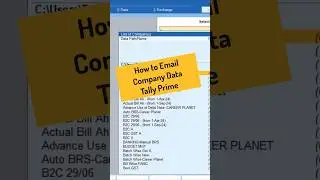✨ How to Email Company Data in Tally Prime ✨