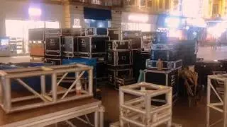 Outdoor stage truss structure install