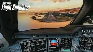 A350 GoPro POV Sunset Landing Into Tahiti - Microsoft Flight Simulator 4K