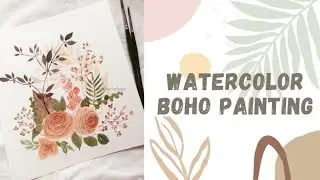 watercolor boho floral painting #art #painting #artwork #boho
