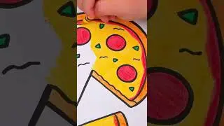 Coloring a Pizza #coloring #art #pizza