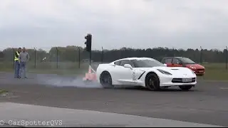 Corvette C7: Fail at dragrace! Burning the clutch
