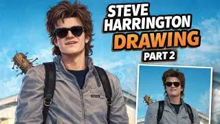 Steve Harrington Drawing &ndash; Part 2 🎨 | Hanupriya Art | Stranger Things Sketch ✨