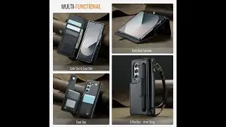 CaseMe-Case.com Samsung Galaxy Z Fold6 Wallet RFID Blocking Card Holder Kickstand Case with Wristlet