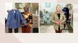 GRAVER Susan Graver Jacquard Tapestry Shawl Collar Jacket on QVC