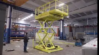 Rail mounted Scissor Lift Table - Ray &uuml;zerine y&uuml;r&uuml;meli - makaslı y&uuml;k platformu