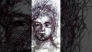 scribble Drawing practice 🖋️|Ball pen sketch| scribble sketch| ink drawing #shorts #art #artwork