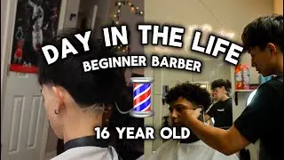 Day in the Life of a BOOKED Barber | 16 Year Old Beginner🔥