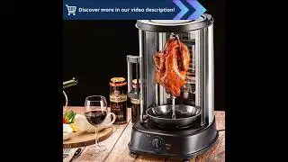 Smokeless BBQ Kebab Grill: 360&deg; Automatic Vertical Rotisserie Oven for Home Use
